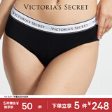 维多利亚的秘密 新年棉质舒适内裤logo腰带中腰女三角裤简约马年礼物红色 54A2黑色-6819 11256819 1条 S