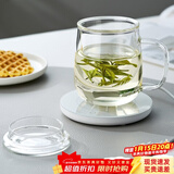 忆壶茶 玻璃茶杯茶具喝水杯子茶道杯 绿茶杯红茶带过滤竹木盖泡茶杯 【保温套装】玻璃盖杯+保温座