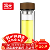 富光男女士双层玻璃杯 高硼硅玻璃304茶隔水杯子 带茶隔泡茶杯320ml