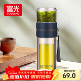 富光双层玻璃杯 高硼硅玻璃泡茶杯子 茶水分离杯 男女士办公水杯240ml