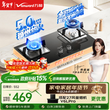 万和【小灶君B6L60】5kW天然气63%热效率猛火全可拆炉头嵌入式家用煤气双炉具台燃气灶