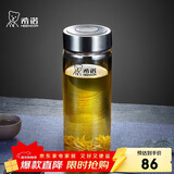 希诺单层玻璃杯男家用商务办公泡茶杯子便携车载水杯XN-6015 280mL