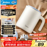 美的（Midea）电热水壶米色烧水壶便携式烧水杯差旅 0.6L智能断电304食品级不锈钢迷你便携小容量SH06X6-103