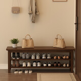 家逸实木换鞋凳入户门口鞋柜可坐穿鞋凳家用多层鞋架进门玄关长条凳