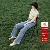 ONLY夏季凉感冰氧酷高腰显瘦直筒裤牛仔裤女|124232025 J33 350水洗牛仔蓝 S (160) 64A（卡码拍大）