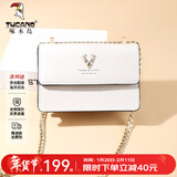 啄木鸟（TUCANO）包包女款2026年牛皮时尚单肩斜挎包女链条包新年生日情人节礼物 米白金鹿【实用生日礼物送女友】