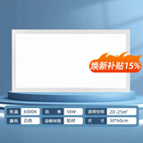 志高厨房灯集成吊顶厨卫灯具300x300x600x600扣板灯卫生间吸顶平板灯 铝边 55W/300*600mm/白色/白光/适用面积（20-25㎡）