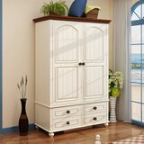 方合子（BOXES FUN） 地中海实木衣柜美式卧室大空间储物衣柜欧式衣橱 两门衣柜（送装价）象牙白