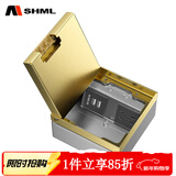 MSHML地插座纯平隐藏式超薄130型嵌入式大理石瓷砖地砖地板插座 五孔+双USB(金色）