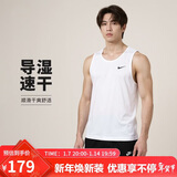 耐克NIKE运动背心男子速干凉爽DRI-FIT背心春夏DV9814-100白XL
