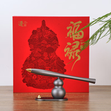 礼加心 写不完的笔金属永恒笔不用墨水铝合金笔创意礼品笔年会礼品logo定制高考毕业520礼物男生女生 福禄转运永恒笔-灰色-多功能可换芯-礼盒礼袋-京东仓极速发
