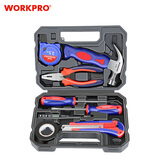 万克宝（WORKPRO）9件工具套装家用常备便携工具箱套装水电工木工维修五金工具组套