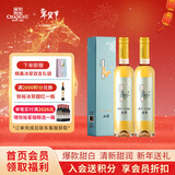 张裕（CHANGYU）冰翠晚采甜白葡萄酒 500ml*2瓶双支装 国产红酒礼盒装 年货节送礼