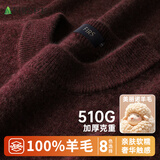 杉杉【抗起球重磅510G】100%纯羊毛衫毛衣亲肤保暖针织打底衫男士