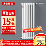 金旗舰暖气片家用钢制水暖壁挂式全屋暖气定制集中供暖自采暖立式散热器 防腐金刚60F-高1200mm 6分口