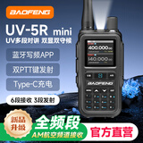宝锋（BAOFENG）5RMini 对讲机迷你 蓝牙APP写频UV5R升级款318车队自驾一键对频远距离大功率户外酒店手台黑灰色