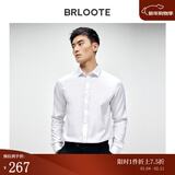 巴鲁特【DP免烫】男士衬衫男高级感商务白衬衣男款春秋纯棉长袖衬衫 长袖方领白色 48 （170/92A）