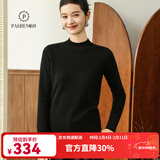 帕什【25新款新色】半高领羊绒衫女100山羊绒百搭针织打底毛衣女ps-02 黑色 XL (120-135斤)