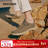 斯凯奇（Skechers）男鞋秋季一脚蹬帆布鞋商务通勤休闲软底板鞋66387