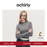 OCHIRLY【特享折扣】澳大利亚100%美丽诺羊毛半高领毛衣女高级冬 灰色 L
