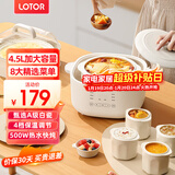 LOTOR电炖锅大容量全自动炖汤煲汤煮粥神器隔水燕窝炖盅1-2人迷你陶瓷宝宝婴儿辅食熬粥专用锅 一锅五胆升级款 4.5L