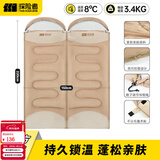 探险者（TAN XIAN ZHE）睡袋成人户外睡袋冬季加厚防寒露营隔脏睡袋登山零下拼接双人四季 【3.4KG】连帽双人拼接睡袋