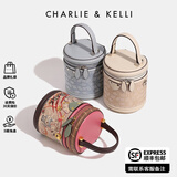 CHARLIE&KELLI CK品牌包包女款圆柱形水桶包手提单肩斜挎包送女友生日新年礼物 代写贺卡【联系客服备注颜色】
