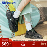FILA FUSION斐乐女鞋BIANCO老爹鞋季新款硬糖鞋休闲鞋厚底运动鞋女 黑色-BK 36.5