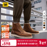 卡特（CAT）马丁靴工装靴男鞋经典款BRAVADO轻户外复古时尚牛皮面机车靴子男 浅棕P724049 41