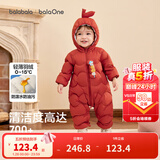 巴拉巴拉童装婴儿连体衣轻薄羽绒服宝宝衣服2025冬装抱衣爬服男童女童萌趣 红色糖葫芦-白鸭绒 100 cm-充绒量53g