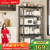 溢彩年华厨房置物架落地储物架客厅收纳架货架零食架【50*40*175cm】6136