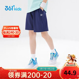 361°儿童短裤夏季男女童3-12岁透气运动裤梭织五分裤 藏青 160