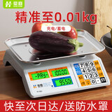 豪庭（HAOTING）称重电子秤商用高精度厨房秤食品秤千克秤超市菜场水果蔬菜30kg公斤计价秤台秤 【八仓速发】液晶不锈钢凹盘