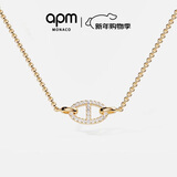 APM Monaco杨紫同款金黄色锁骨链高级时尚猪鼻子项链送女友毛衣链新年礼物