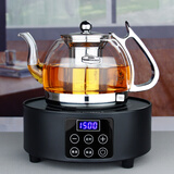 borunHOME  耐热玻璃茶壶电陶炉电磁炉专用黑茶普洱煮茶壶烧水壶泡茶壶套餐 1000ML壶+黑色触控炉