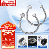 潜水艇（Submarine）60cm波纹管热水器上水管6分管两条装 进水管304#不锈钢耐热水管