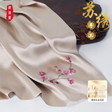 织锦楼真丝刺绣方巾女中国风桑蚕丝手工苏绣丝巾双层丝绸盘扣围巾礼盒装