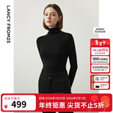 朗姿骐骥红【羊毛Basic衣橱】纯羊毛毛针织衫冬季新款修身长袖毛衣 黑色2 M