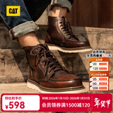 卡特（CAT）马丁靴工装靴男鞋经典款BRAVADO轻户外复古时尚牛皮面机车靴子男 深棕P712950 39