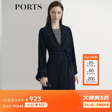 PORTS宝姿女装 秋冬新品长袖中长风衣LL9T022LWB006 黑色 S (4)