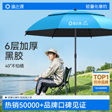 渔之源钓伞2025钓鱼伞遮阳伞防雨垂钓加厚多向钓伞渔具伞户外钓鱼雨伞 1.8米 【单层轻便 加厚黑胶】UPF50+更防晒