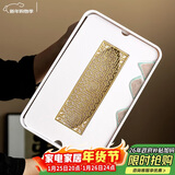 初伍陶瓷茶盘家用办公功夫茶具托盘中式沥水干泡茶台储水盘茶杯放置盘