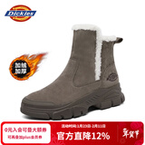Dickies女士雪地靴女靴冬季加绒加厚短靴保暖棉鞋靴子 驼色 38 