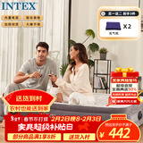 INTEX内置电泵双人充气床 家用午休气垫外帐篷睡垫折叠床含2枕 67768NP