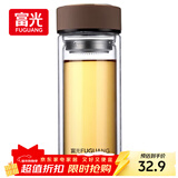 富光 男女士双层玻璃杯 高硼硅玻璃304茶隔水杯子 带茶隔泡茶杯500ml