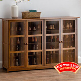 安尔雅新中式鞋柜门口简易鞋架家用收纳透气大容量多层玄关柜 四门款