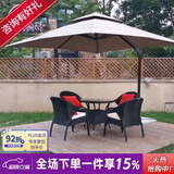 紫叶 户外遮阳伞太阳伞庭院摆摊花园阳台岗亭方形室外罗马伞露台户外 卡其色 加粗款圣保罗2.5米圆形【配370斤水箱】