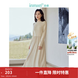 茵曼（INMAN）2025秋冬女装新款灯芯绒连衣裙新品长袖休闲针织礼服中长裙子 淡香杏-18348357H1 XL