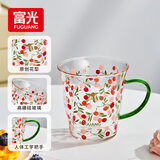 富光玻璃杯女生高颜值花茶杯高硼硅果汁杯咖啡杯带把手水杯子