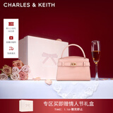 CHARLES&KEITH鳄鱼纹凯莉包手提斜挎婚包包女包生日礼物新年礼物CK2-50270880-1 粉红色Pink S